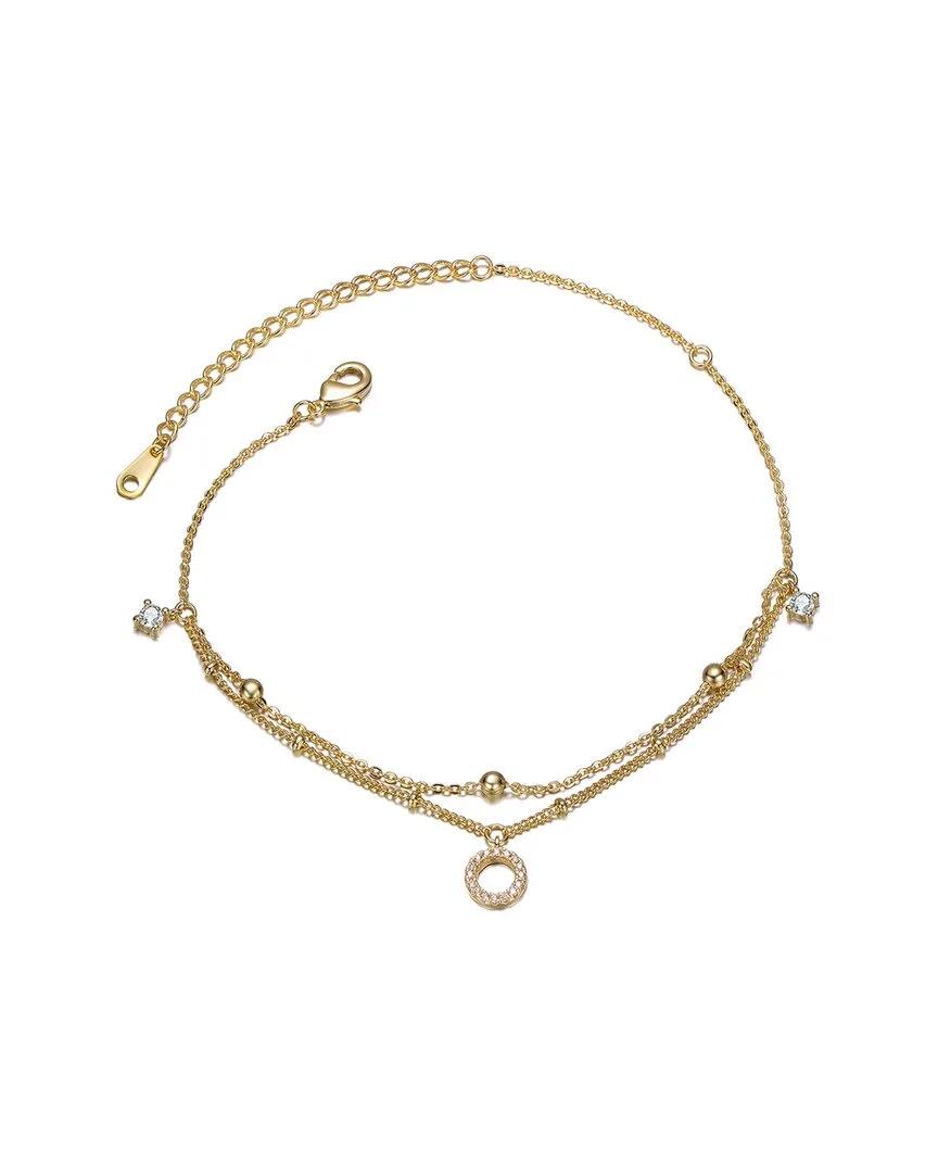 14K Plated Cz Ankle Bracelet by Rachel Glauber