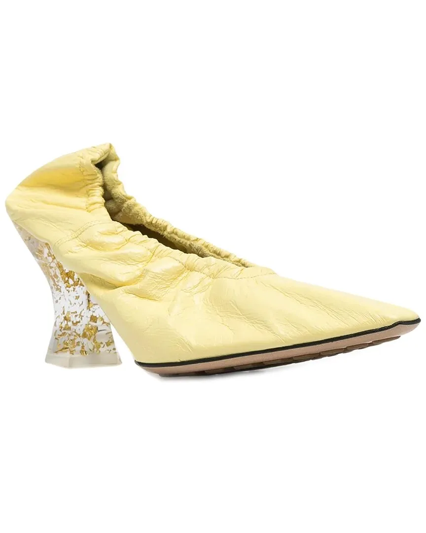 Almond Toe Elasticated Leather Pump by Bottega Veneta