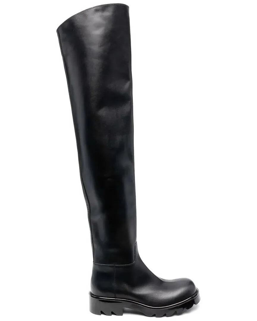 Strut Leather Over-The-Knee Boot by Bottega Veneta