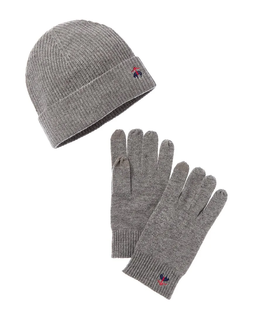2Pc Wool & Cashmere-Blend Hat & Gloves Set by Brooks Brothers