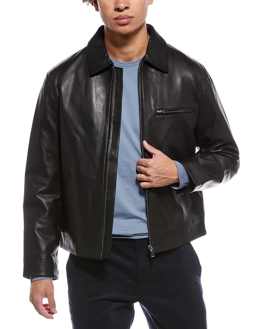 Leather Workwear Jacket by Theory