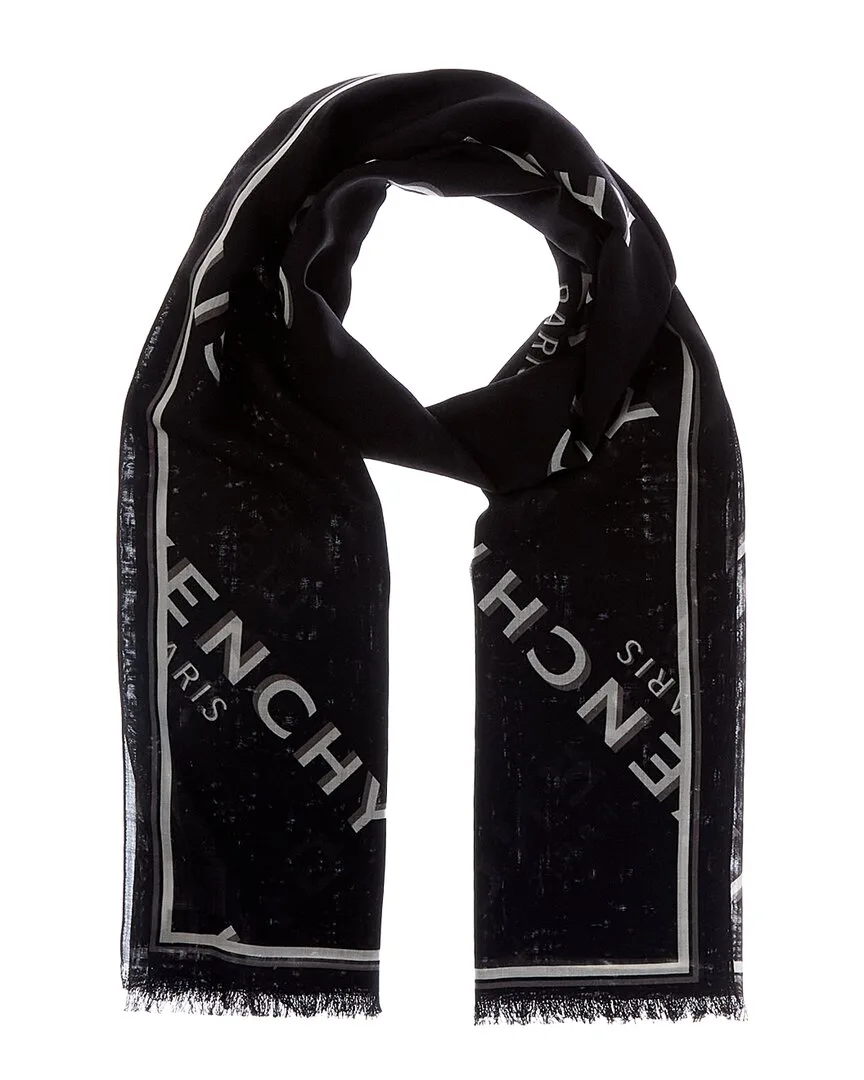 Shadow Wool & Silk-Blend Scarf by GIVENCHY