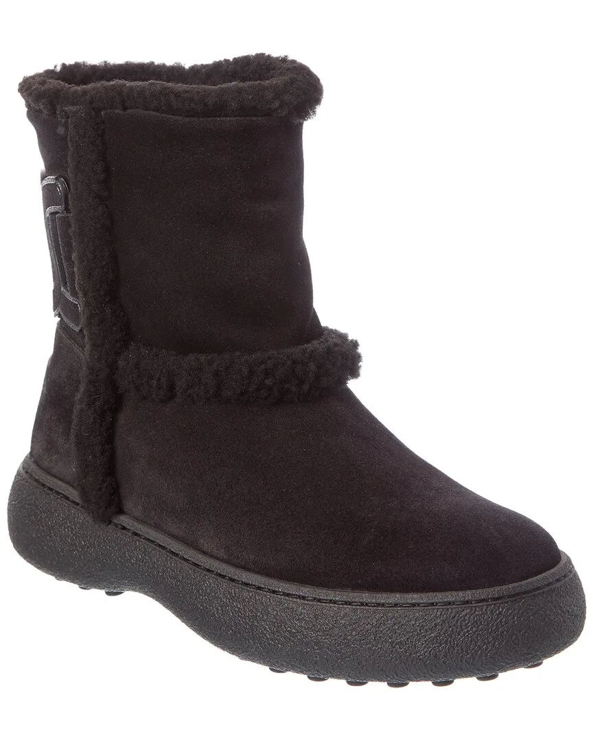 Suede & Shearling Boot by Tod's