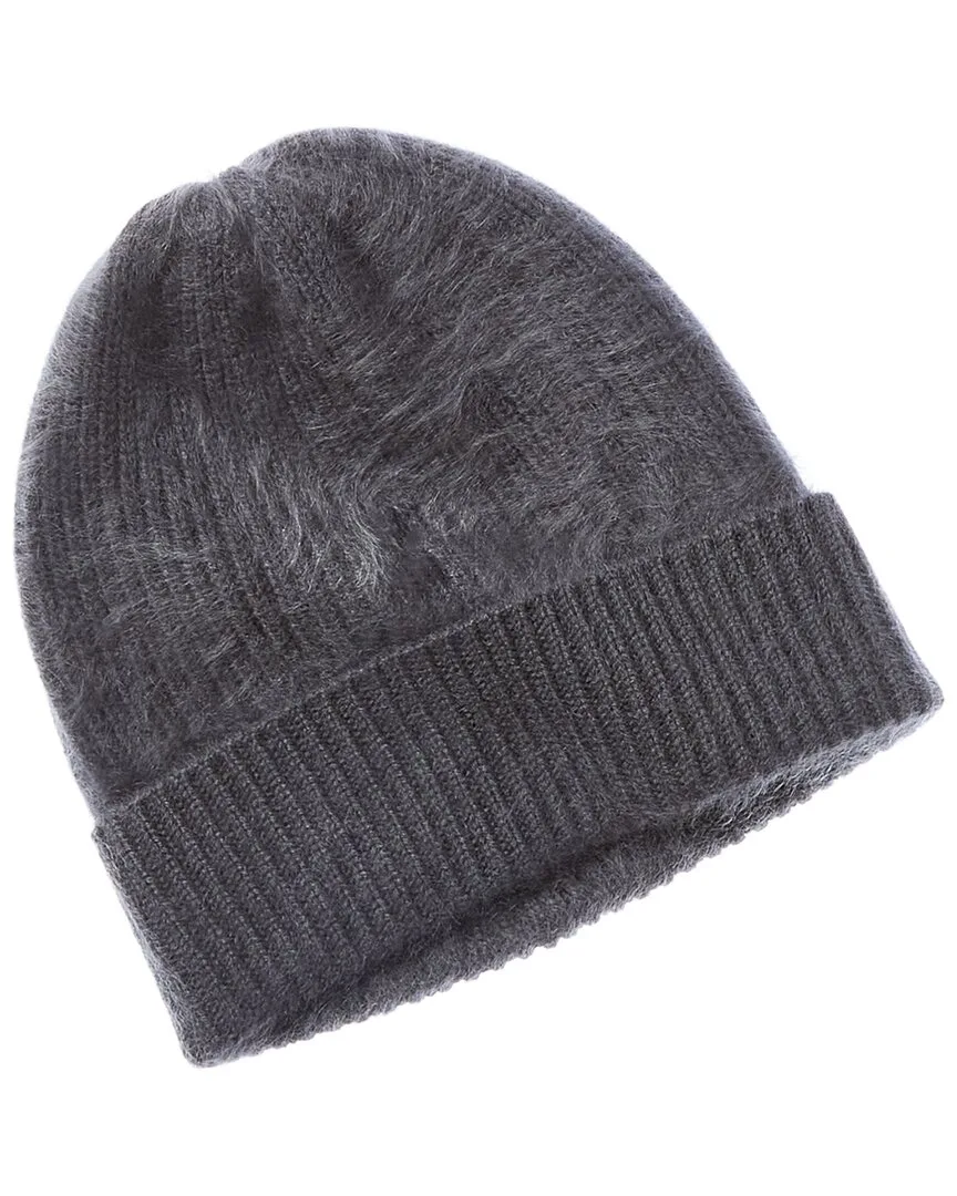 Brushed Cashmere Chunky Rib Hat by Sofiacashmere