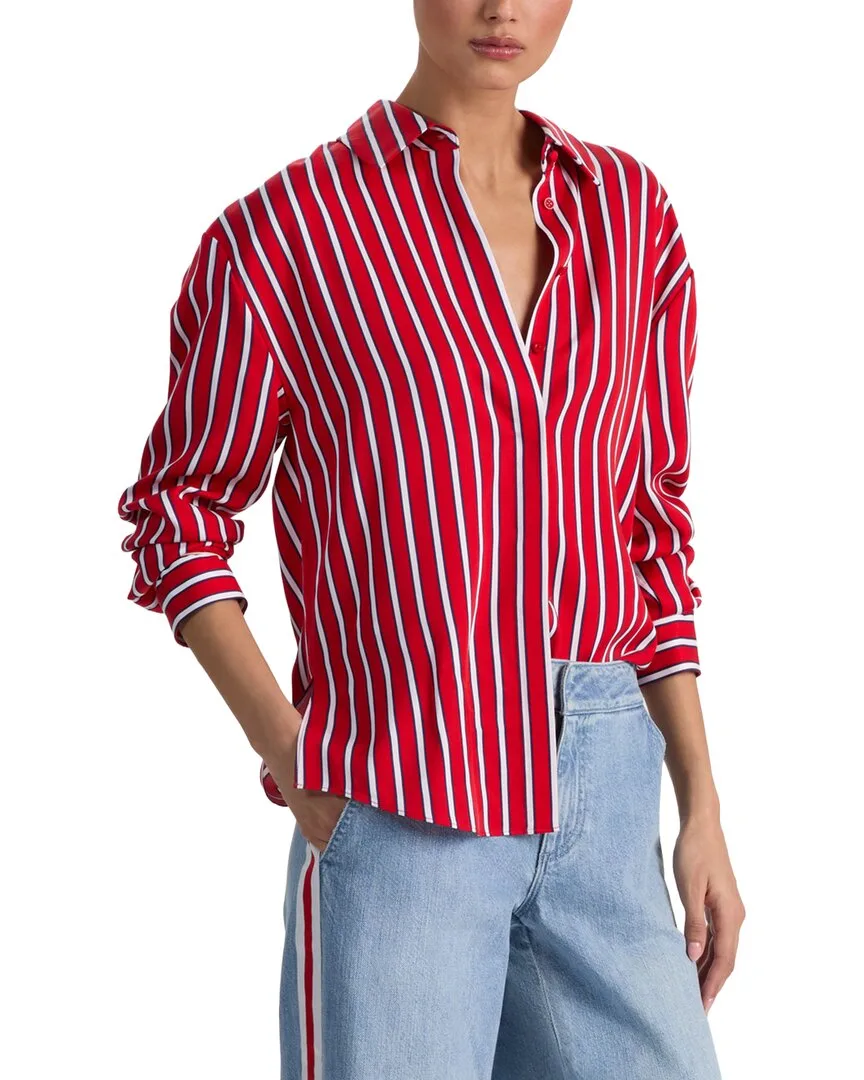 Dimitra Oversized Hi-Lo Shirt by Alice + Olivia