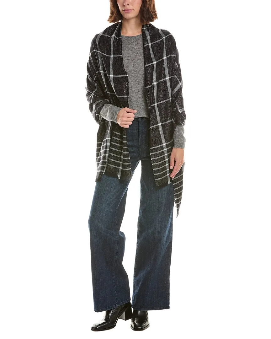 Bordered Windowpane Wool-Blend Wrap by Brooks Brothers