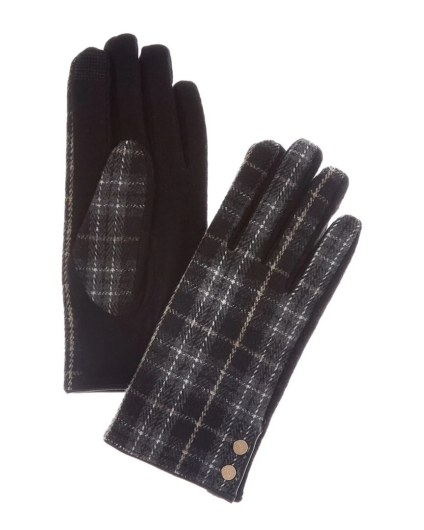 Knit Plaid Wool-Blend Gloves by Brooks Brothers