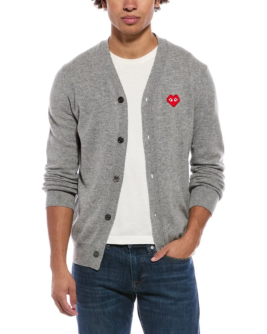 Knit Wool V-Neck Cardigan by Comme Des Garcons Play