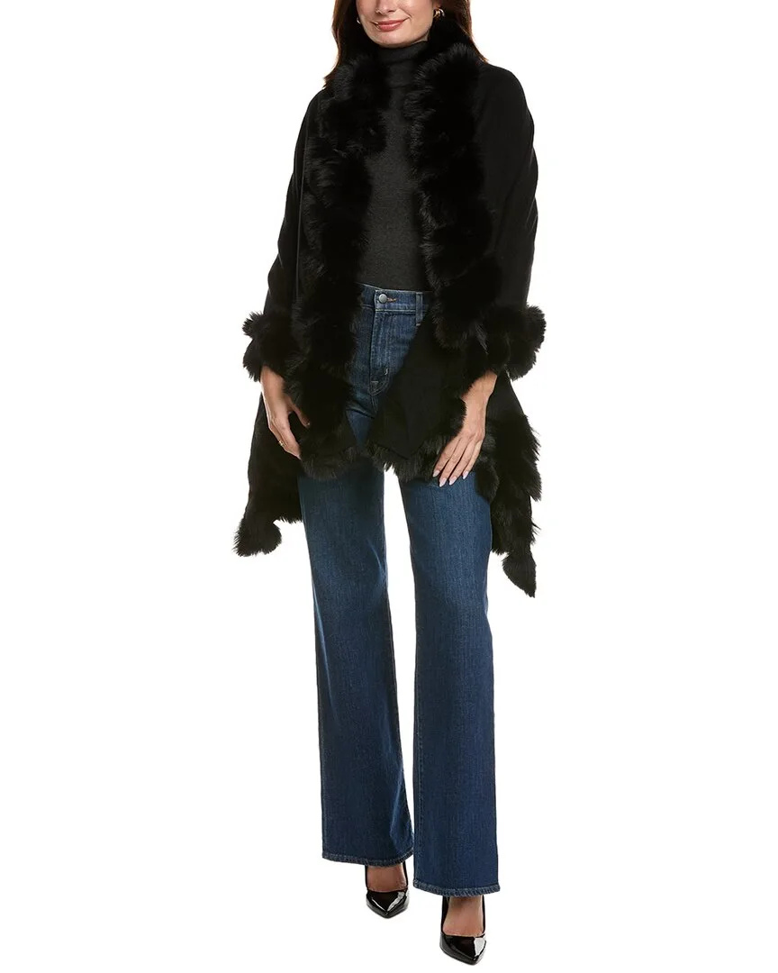 Fringe Wool Wrap by La Fiorentina