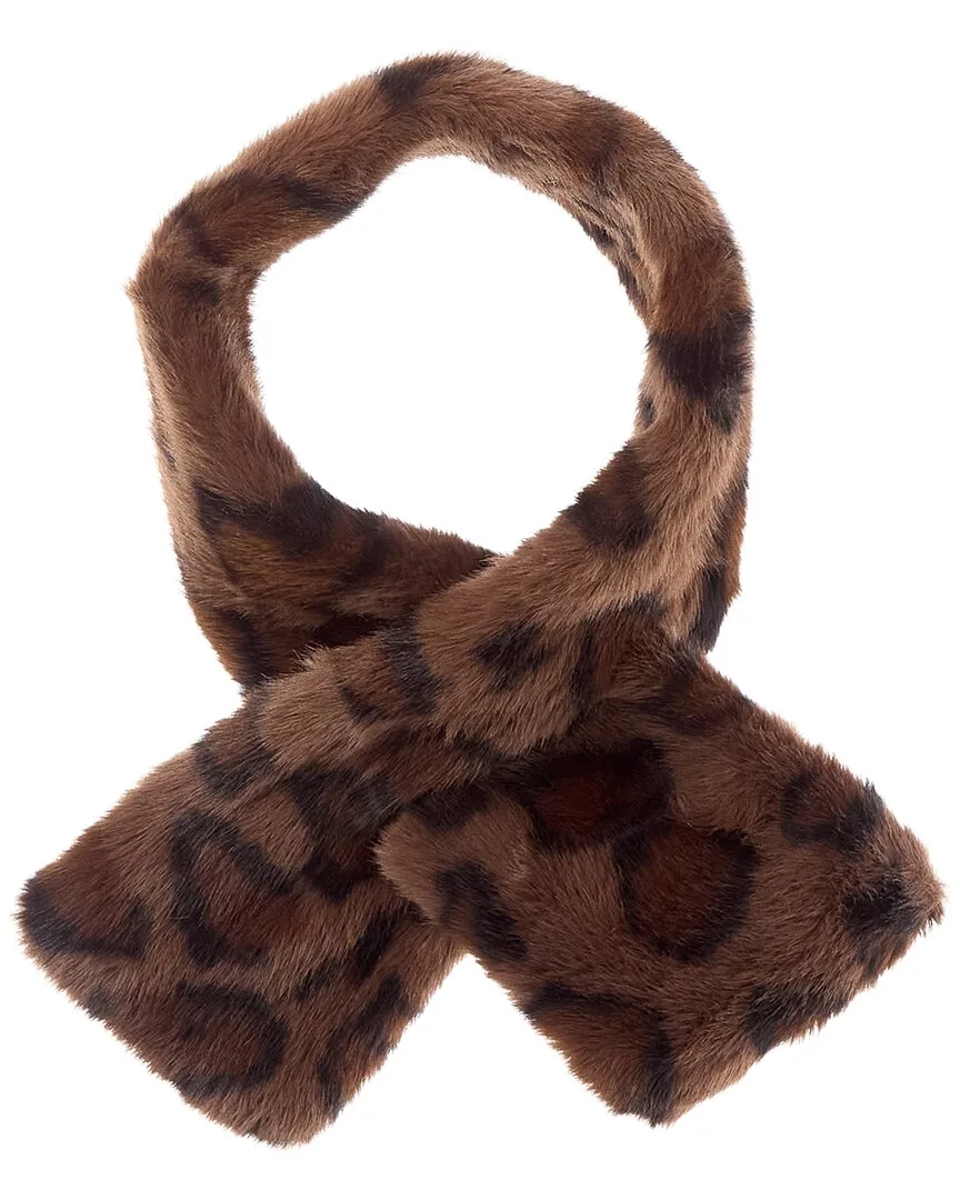 Plush Animal Print Pull-Through Scarf by La Fiorentina