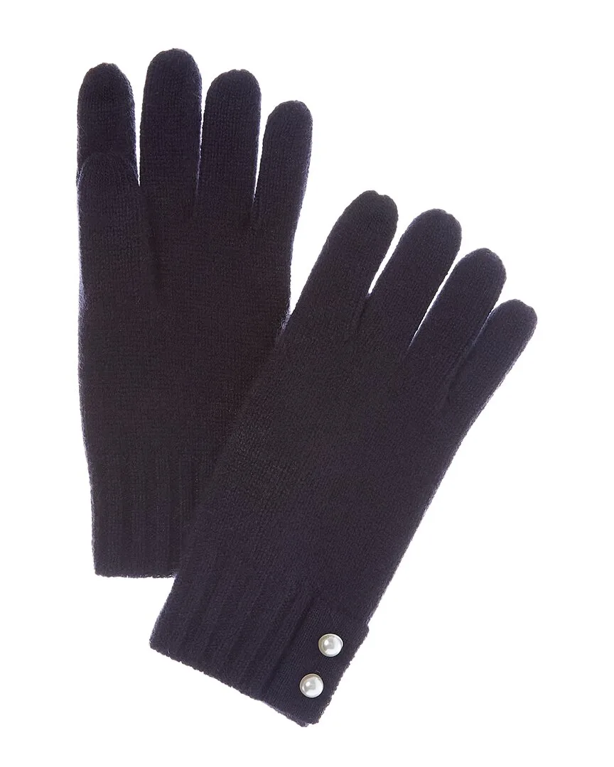 Pearl Button Cuff Cashmere Gloves by Phenix