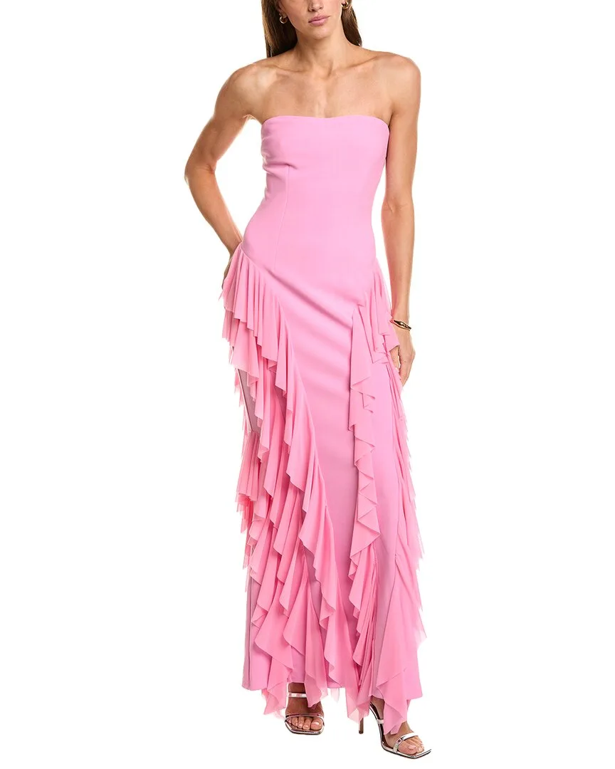 Amelina Strapless Ruffle Gown by Elliatt