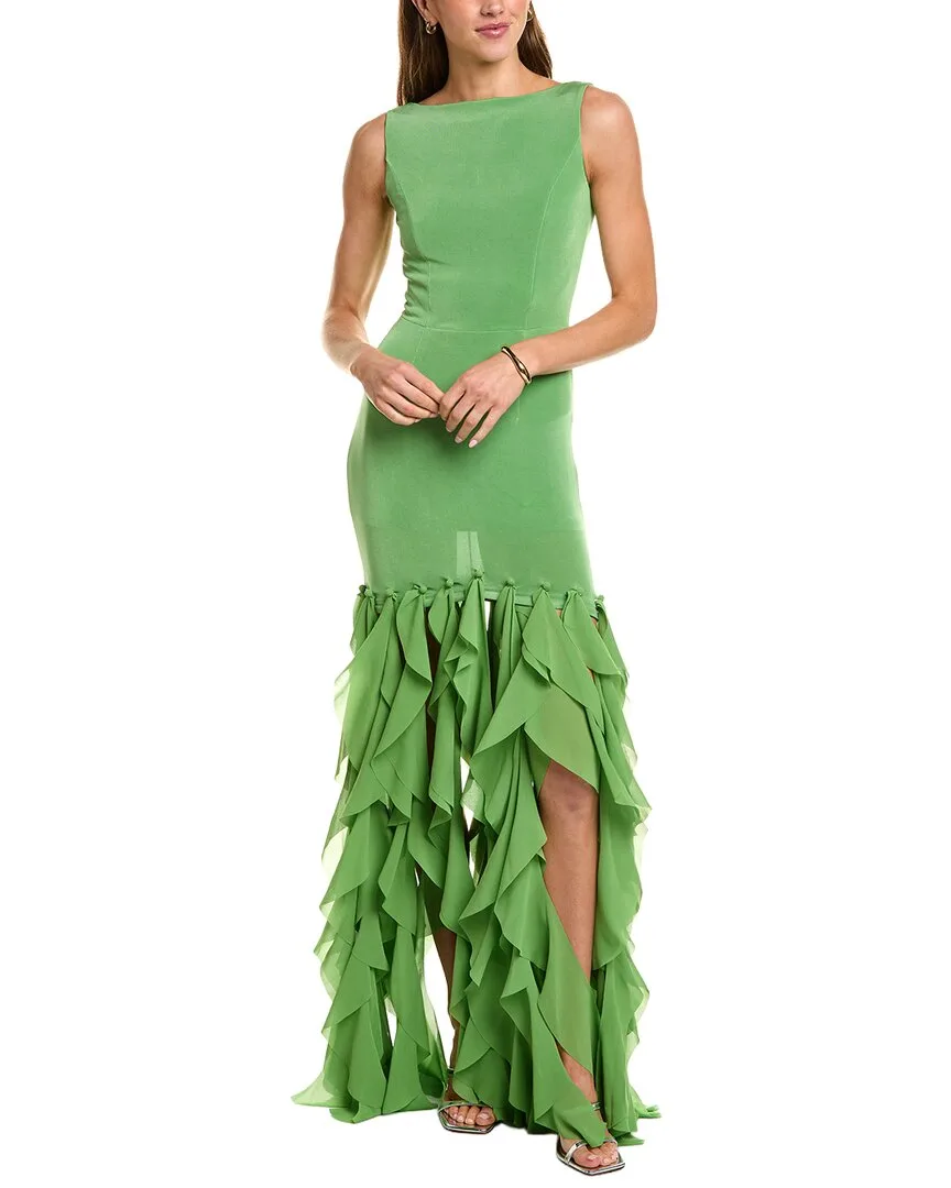 Marison Ruffled Fringe Gown by Elliatt