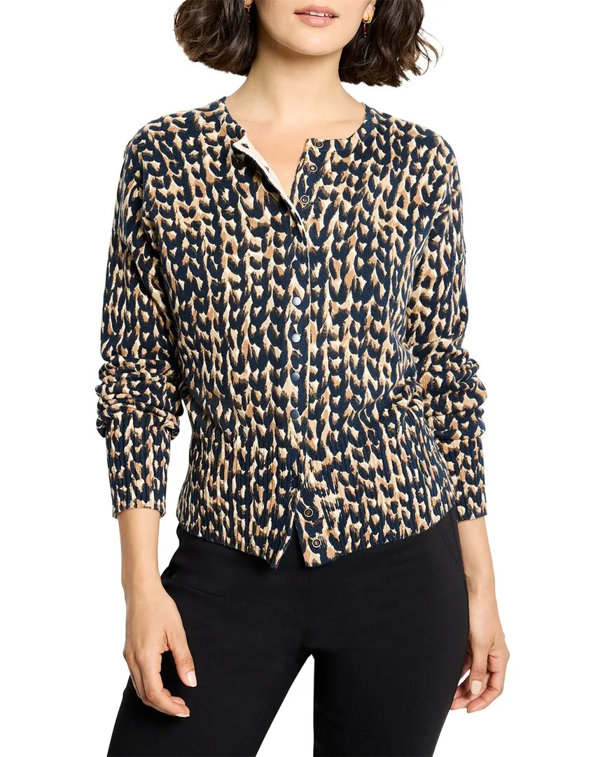 Nic+Zoe Stitch Print Snap It Up Cardigan by Nic+Zoe