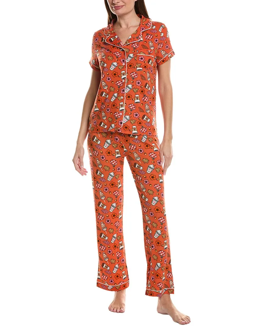 2Pc Notch Collar Top & Pant Pj Set by Sweet Whispers