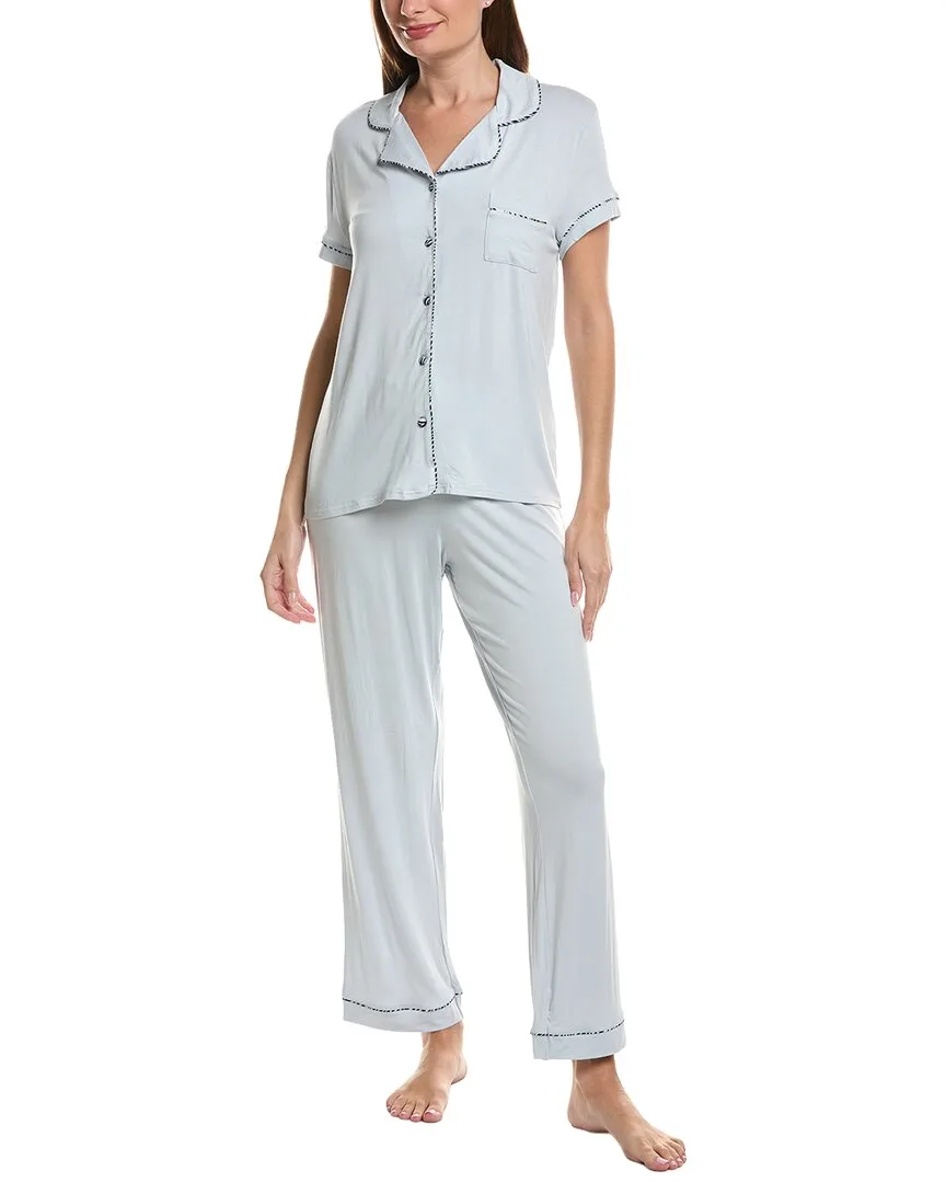 2Pc Notch Collar Top & Pant Pj Set by Thread & Stitch