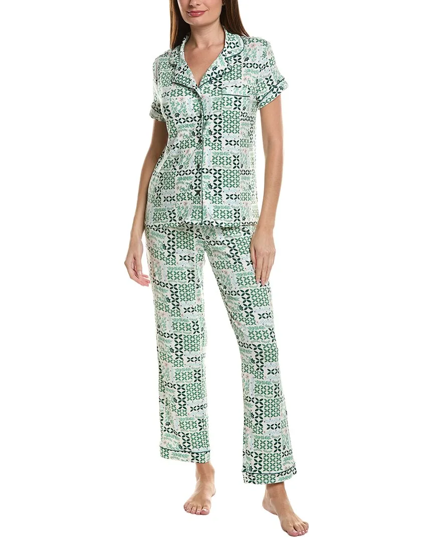 3Pc Notch Collar Top & Short & Pant Pj Set by Thread & Stitch