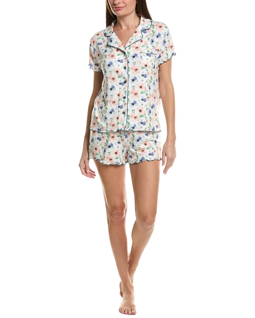 2Pc Notch Collar Top & Short Pj Set by Thread & Stitch