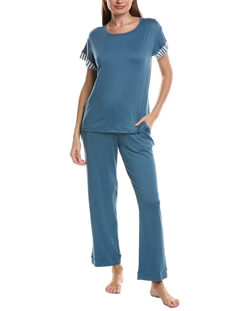 2Pc Crew Neck Top & Pant Pj Set by Thread & Stitch