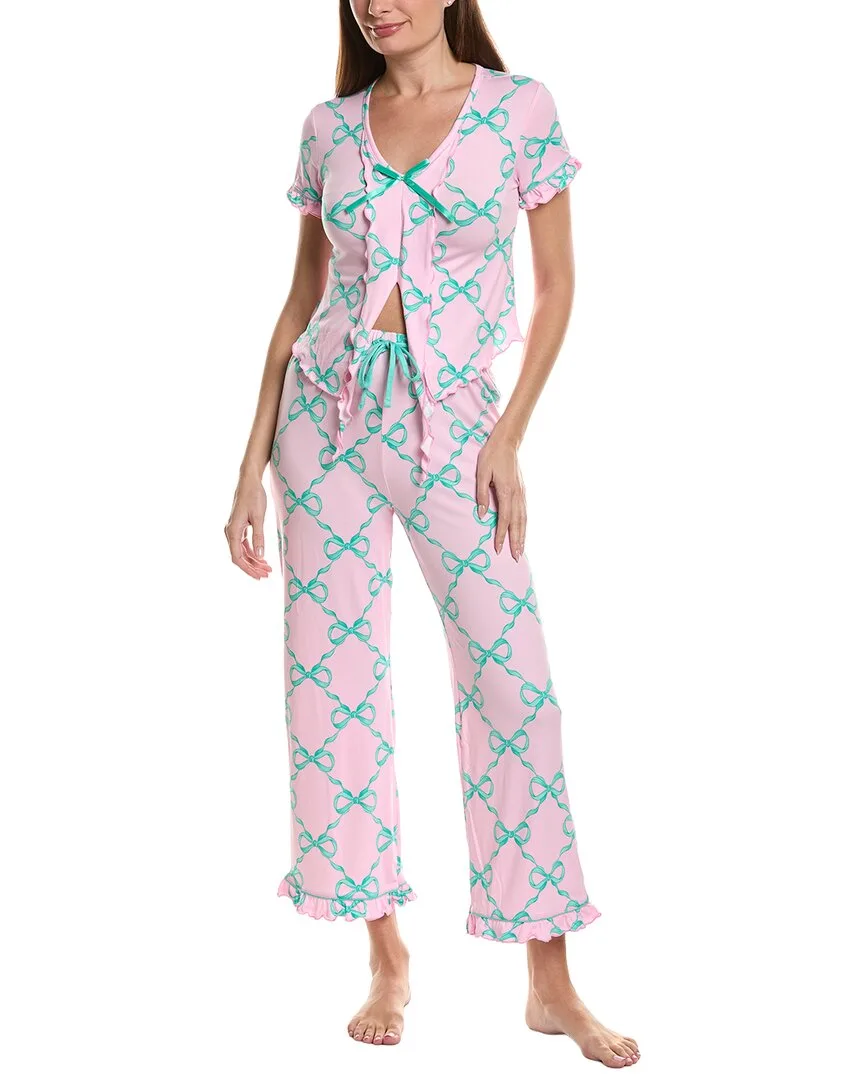 2Pc Frilly Top & Pant Pj Set by Sweet Whispers