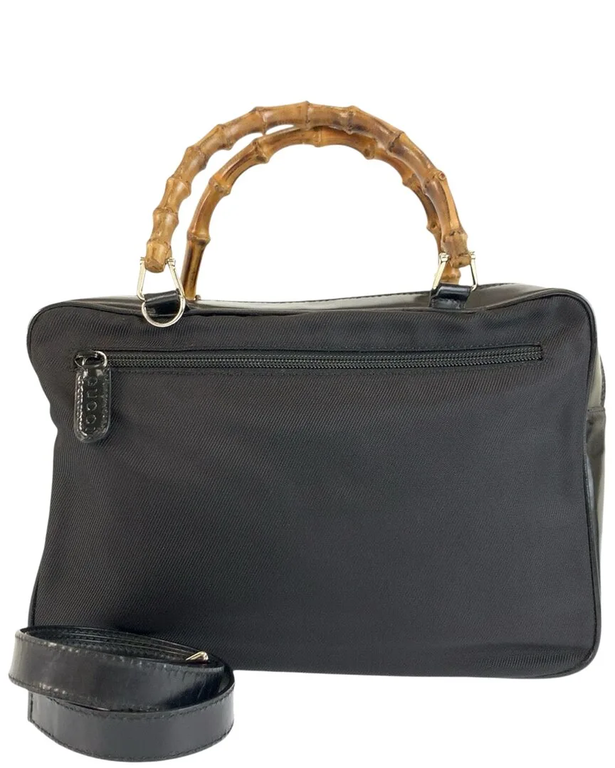 Black Nylon Bamboo 2Way Handbag (authentic Pre-Loved) by Gucci