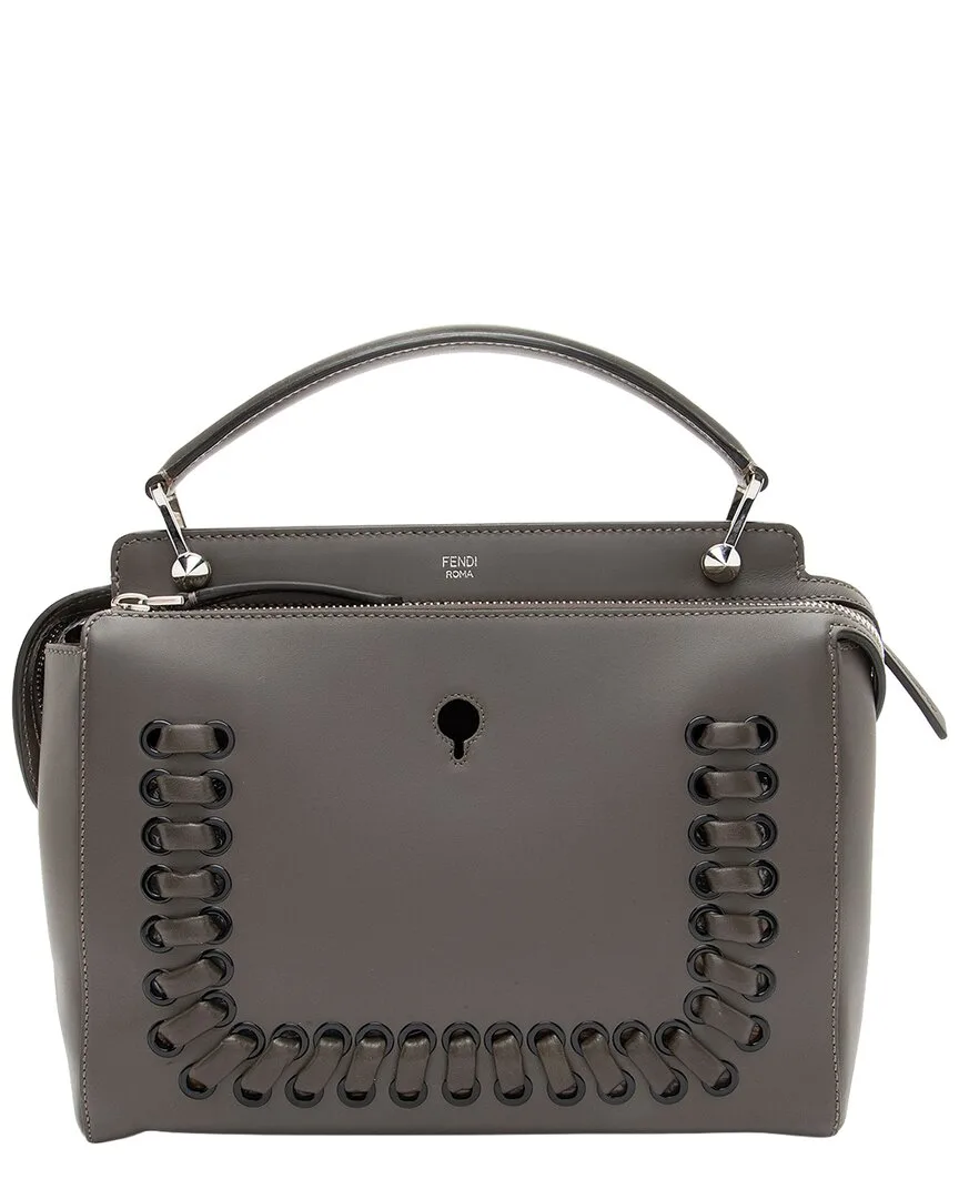 Grey Calfskin Dotcom Medium Satchel (authentic Pre-Loved) by FENDI