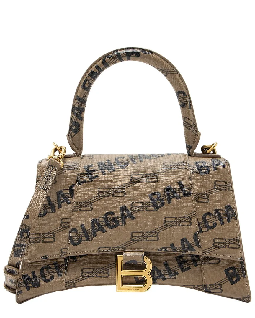 Black & Brown Monogram Canvas Hourglass Small Top Handle (authentic Pre-Loved) by Balenciaga