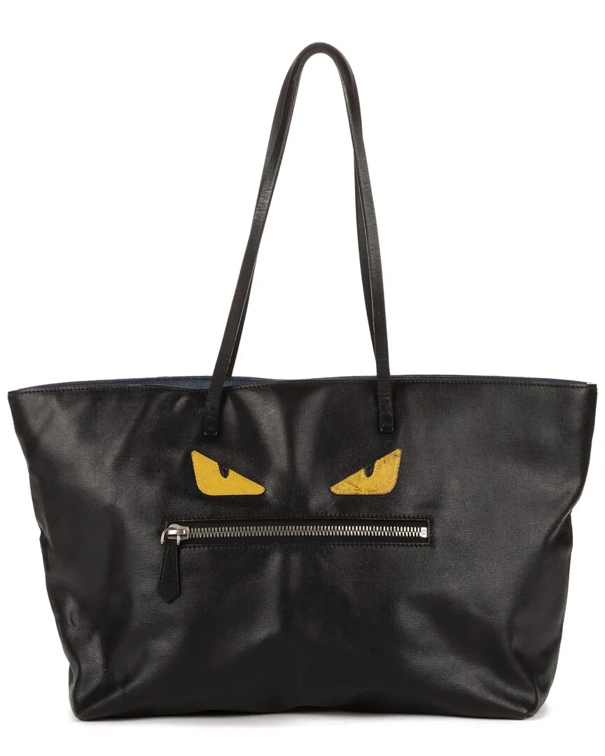 Black Calfskin Leather Monster Tote (authentic Pre-Loved) by FENDI