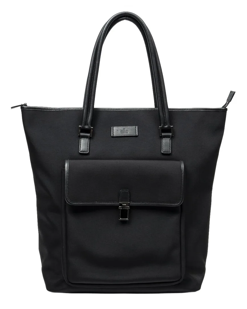 Black Nylon Canvas Front Pocket Vertical Tote (authentic Pre-Loved) by Gucci