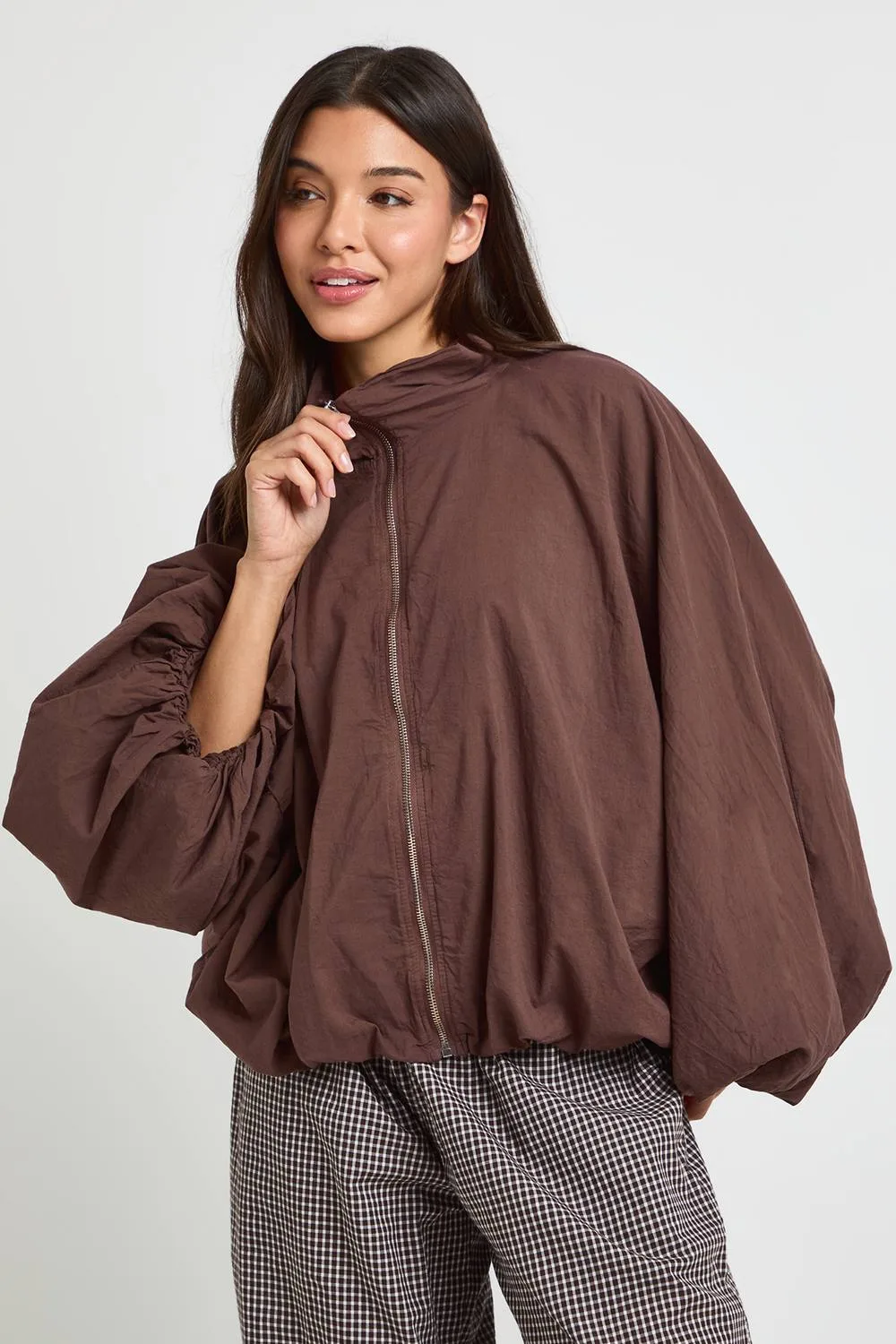 Batwing Funnel Neck Jacket by boohoo