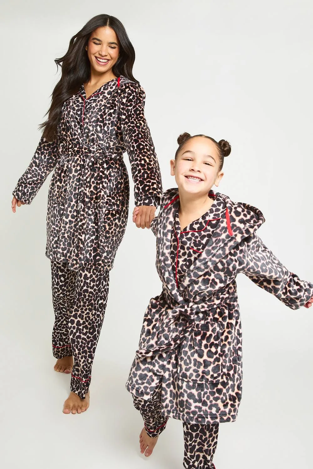 Matching Family Leopard Print Mini Dressing Gown by boohoo