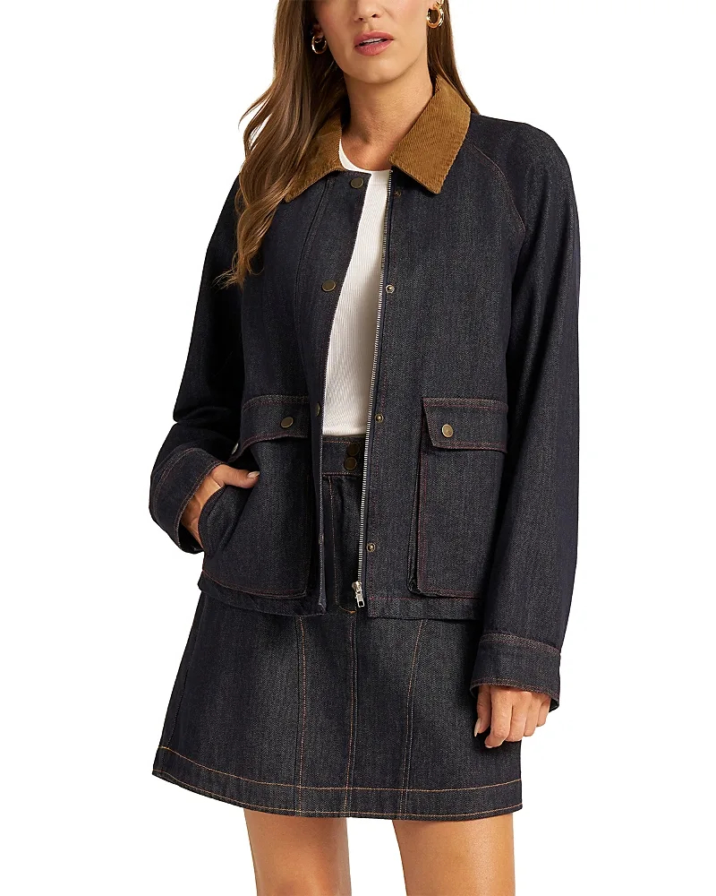 Marley Denim Corduroy Collar Jacket by Matty M