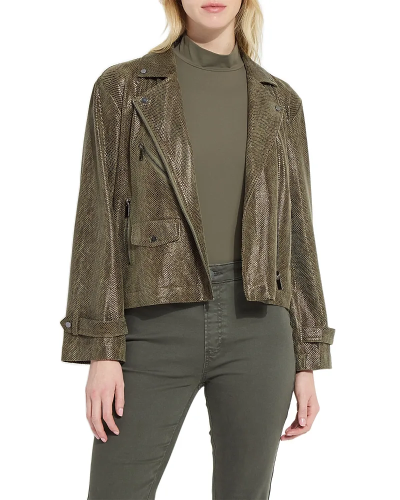 Emory Faux Suede Moto Jacket by Lysse
