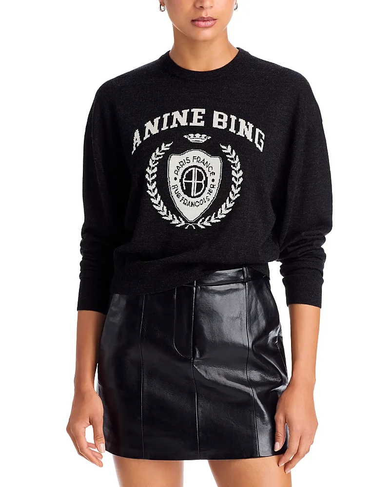 Mia Merino Wool Crewneck Sweater by ANINE BING