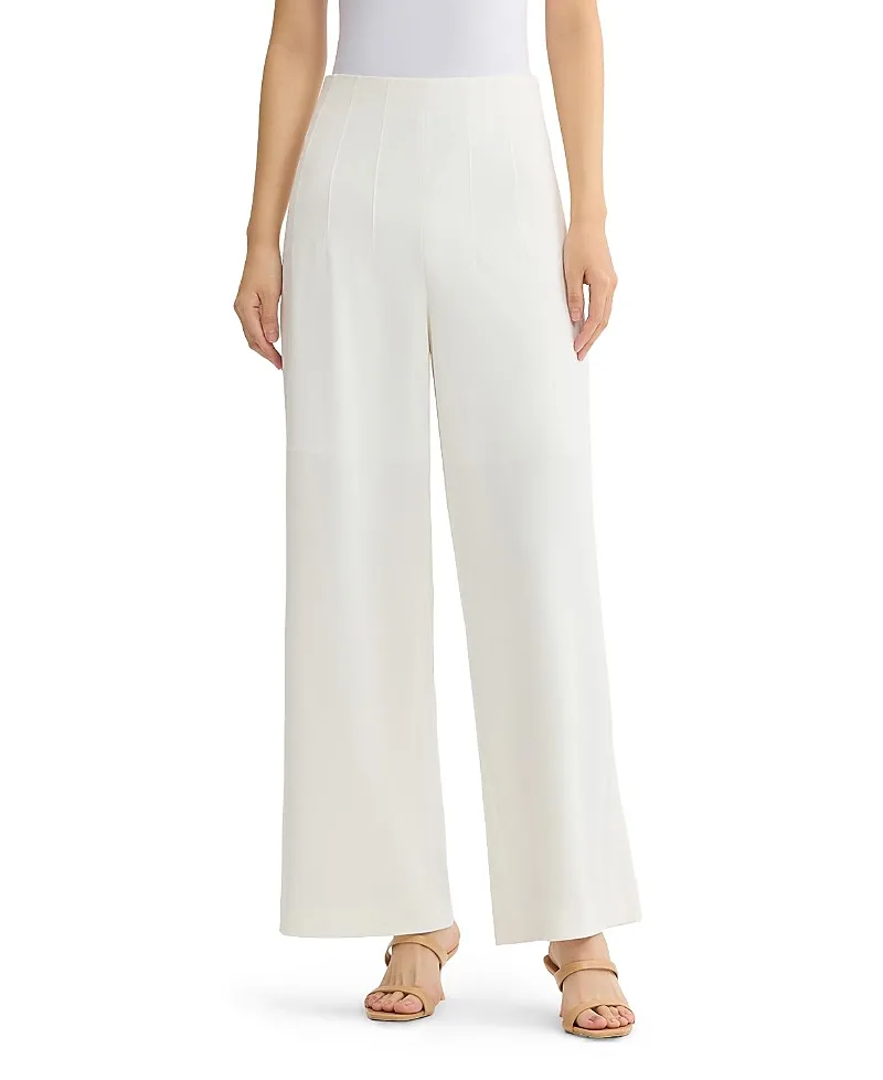 Ming Wang x Anna Marie Pintuck Stretch Deco Crepe Wide Leg Pant by Ming Wang