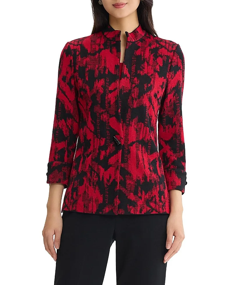 Classic Abstract Flat Knit Jacket by Ming Wang