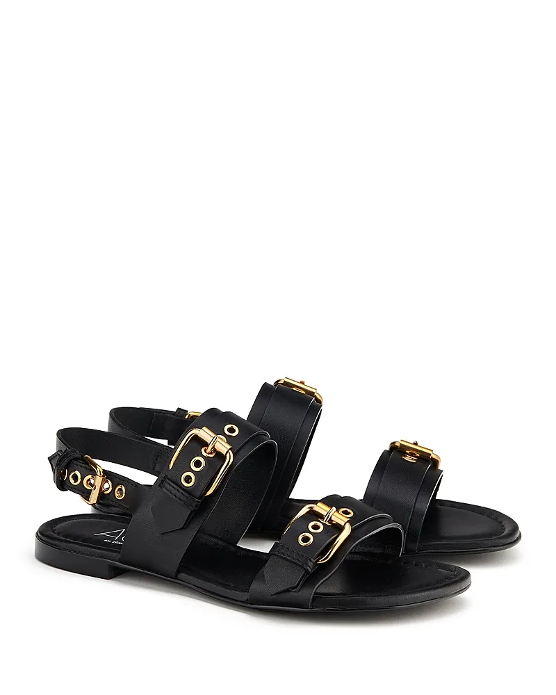 Summer Nero Buckled Strappy Slingback Sandals by Agl