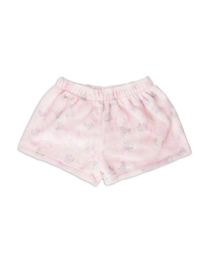 Bow Floral Print Cozy Shorts by Omg Accessories