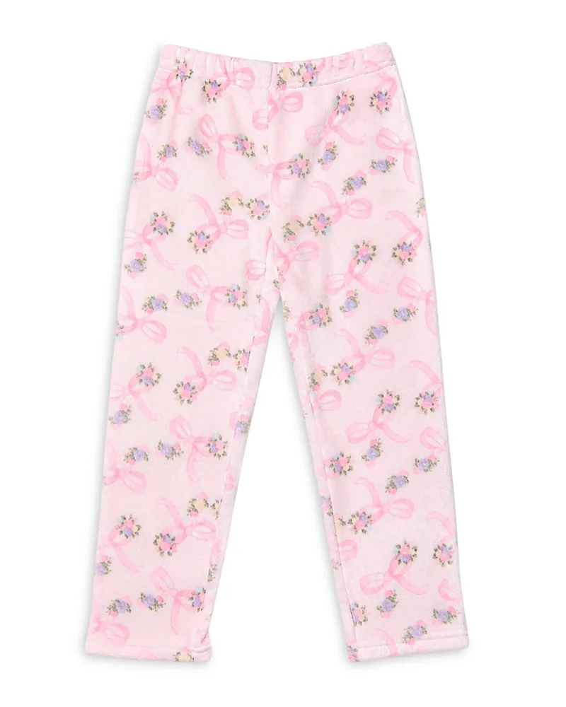 Bow Floral Printed Cozy Pants by Omg Accessories