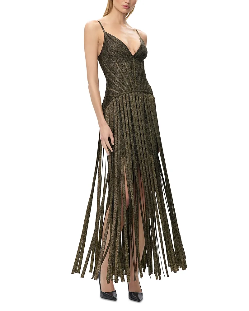 The Metallic Della Gown by Herve Leger