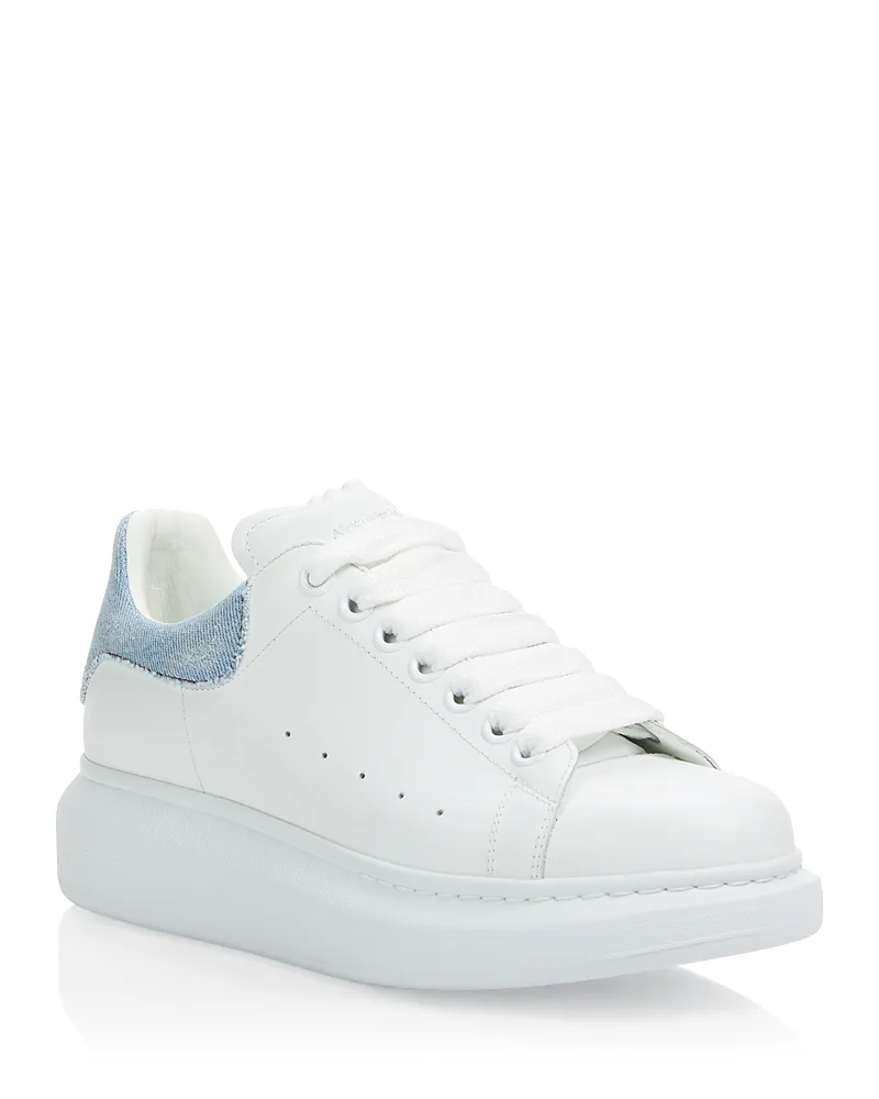 Alexander McQueen Denim Heel Tab Oversized Platform Sneakers by Mcqueen