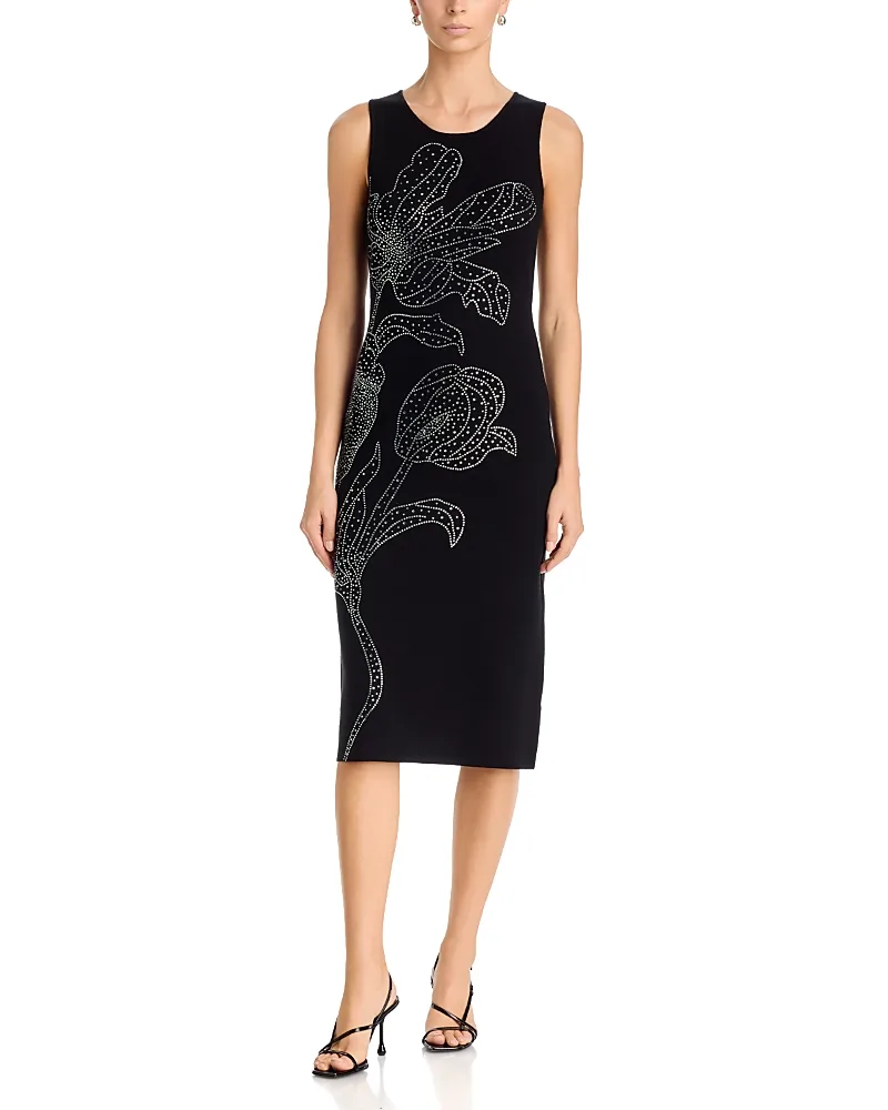 T Tahari Embellished Midi Dress