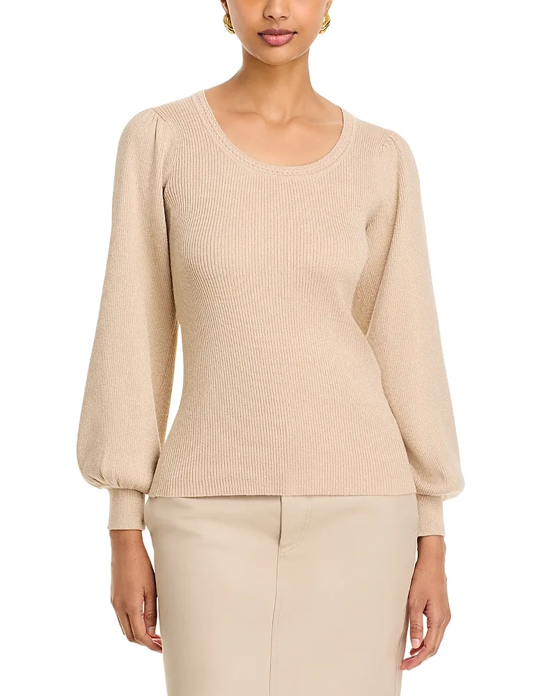 T Tahari Metallic Rib Knit Top by Tahari