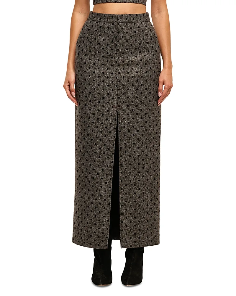 Maceline Polka Dot High Waisted Maxi Skirt by L'AGENCE