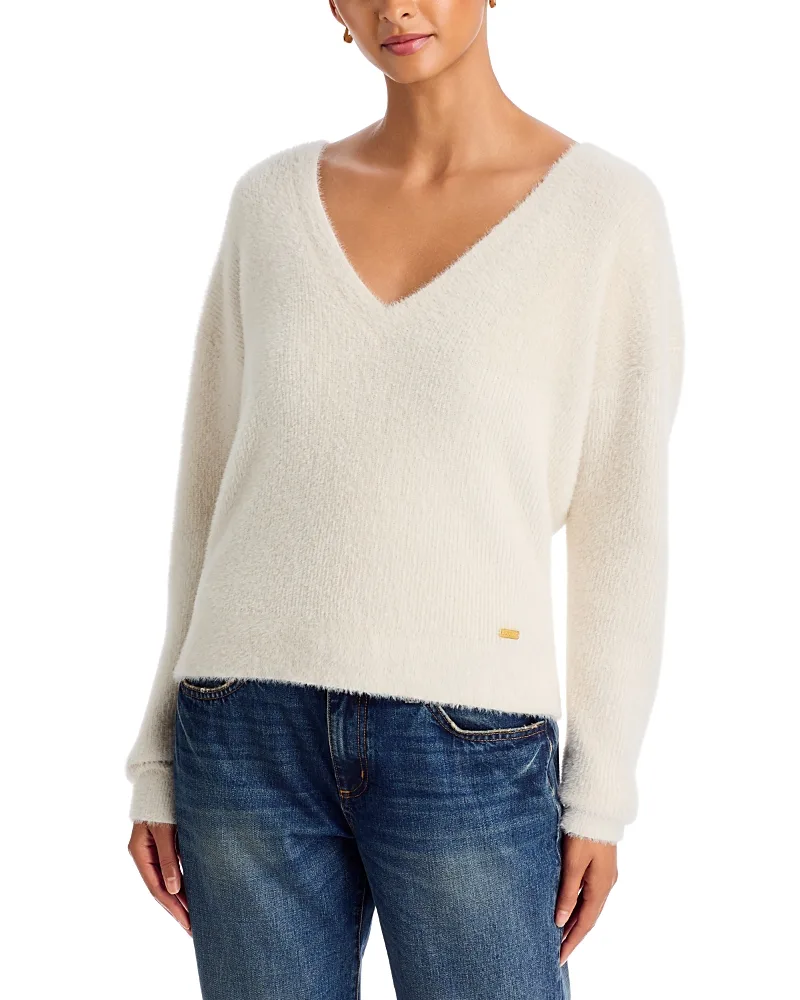Korinna Fuzzy V Neck Oversized Sweater by L'AGENCE