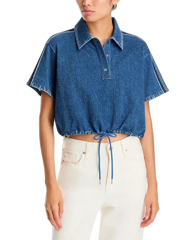 Miramar Cotton Tie Hem Polo Shirt by rag & bone