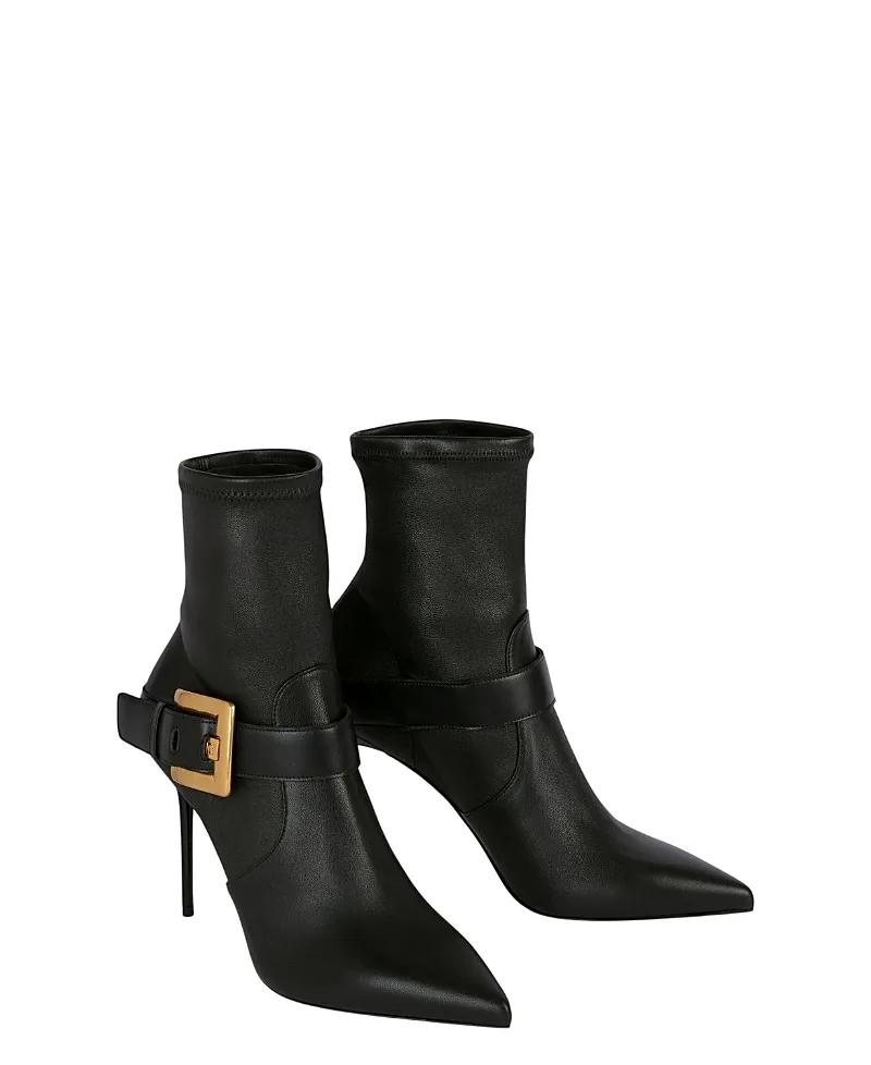 Anthem Stretch Leather Ankle Boots by Balmain