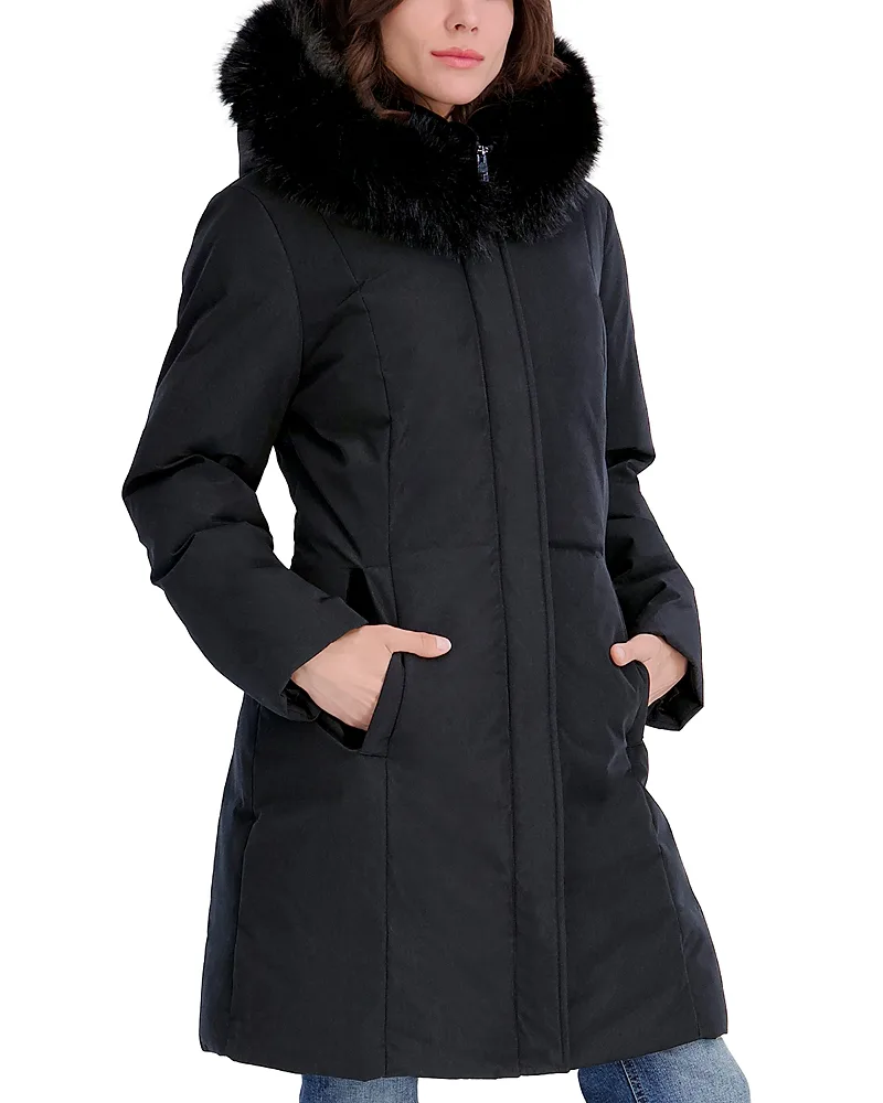 Kingsly Velvet Bib Slim Line Parka by Tahari