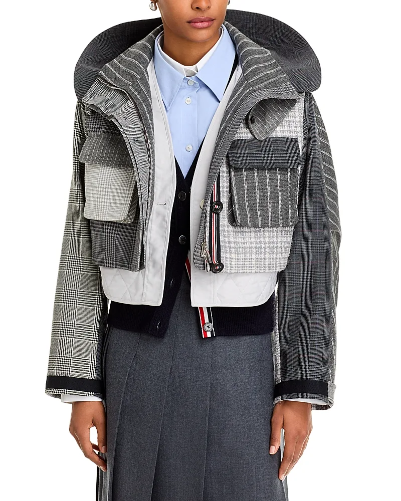 Funmix Cropped Tailored Parka by Thom Browne