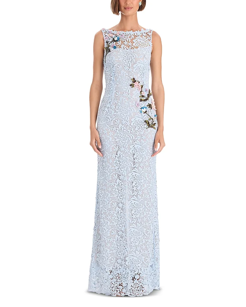 Chrysanthemum 3D Embroidered Gown